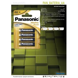 Baterie alkaliczne Panasonic blister AA 4 szt. LR6
