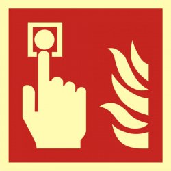 Znak Alarm pożarowy 15x15 cm