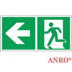 Znak ewakuacyjny „Kierunek do wyjścia w lewo i prosto” 15 x 30 cm