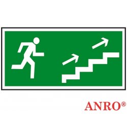 Znak ewakuacyjny „Kierunek do wyjścia drogi ewakuacyjnej schodami w górę”