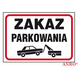 Znak "Zakaz parkowania" 25x35 cm